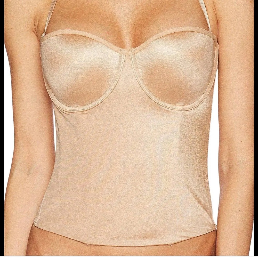 Le Mystere Soirée Longline Bustier Convertible Bra 32G in Natural